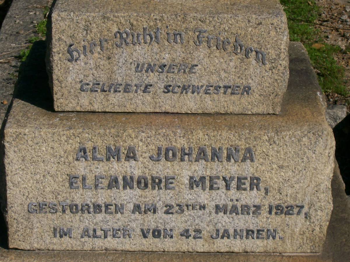 MEYER Alma Johanna Eleanor -1927