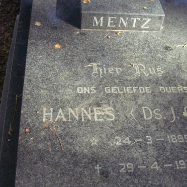 MENTZ J.C.C. 1895-1971 &amp; I.J. 1901-1988