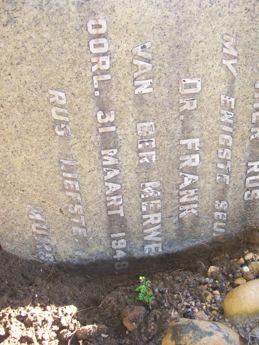 MERWE Frank, van der -1948