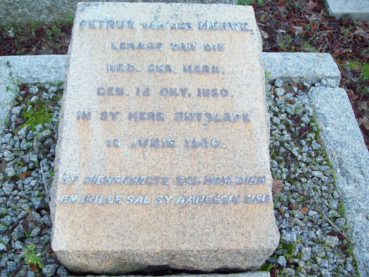 MERWE Petrus, van der 1860-1940
