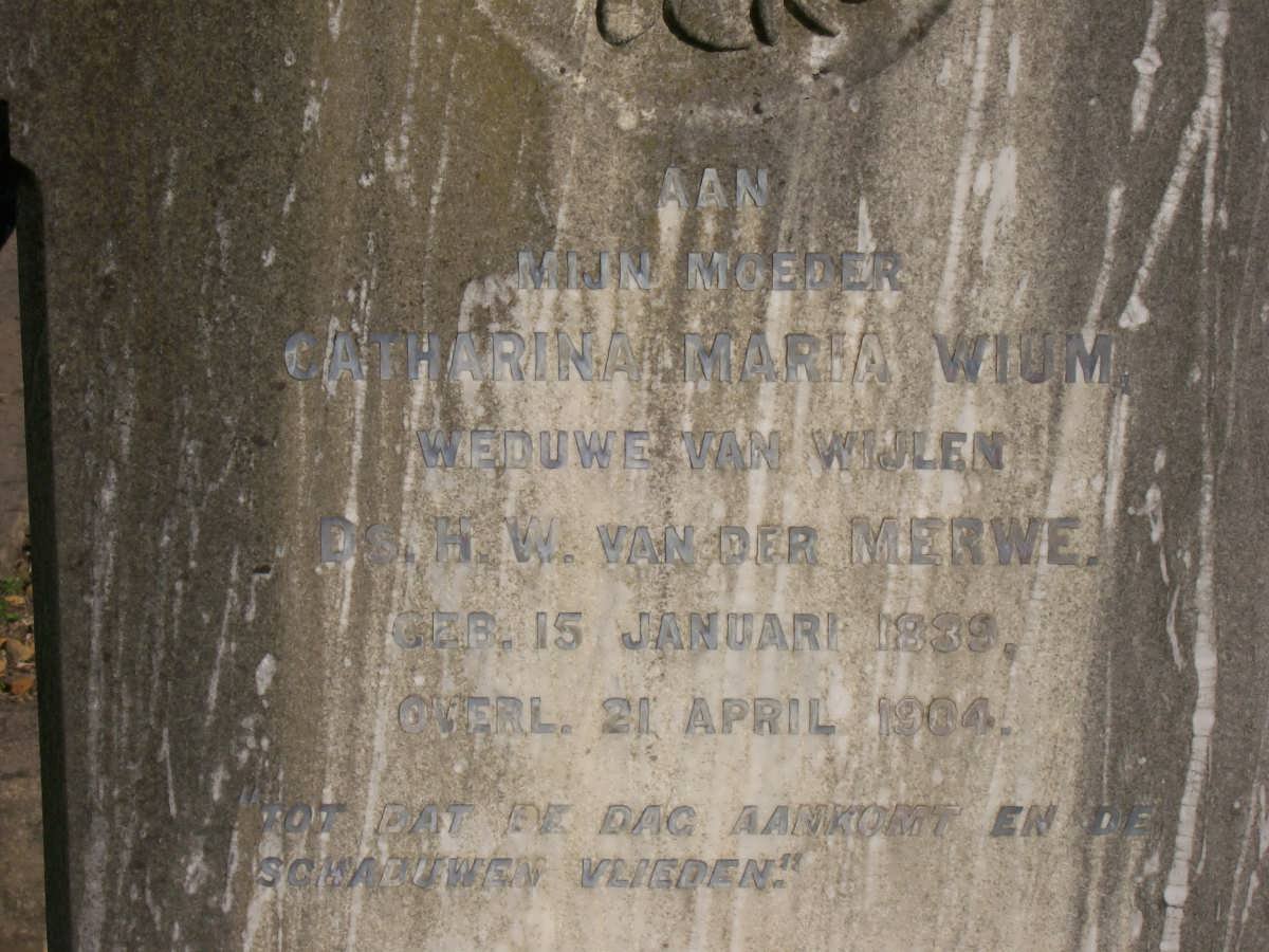 MERWE Catharina Maria nee WIUM 1839-1904