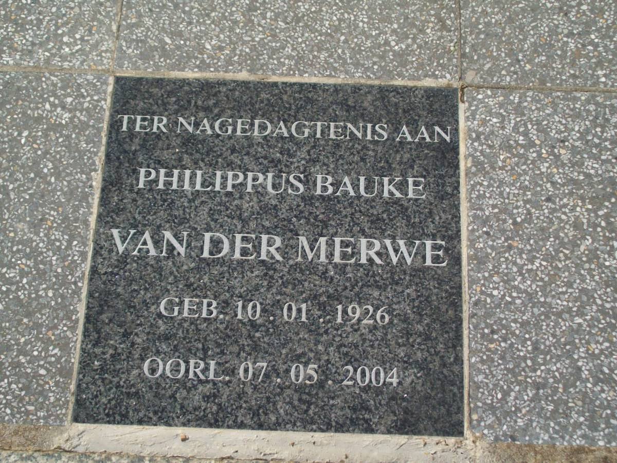 MERWE Philippus Bauke, van der 1926-2004