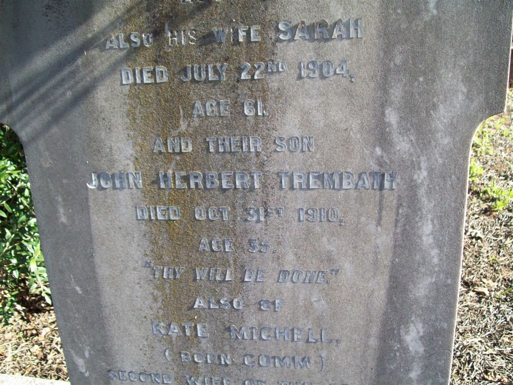 MICHELL Sarah -1904 :: MICHELL John Herbert Trembath -1910