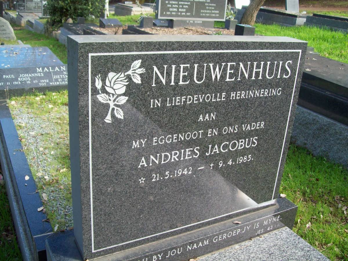 NIEUWENHUIS Andries Jacobus 1942-1985