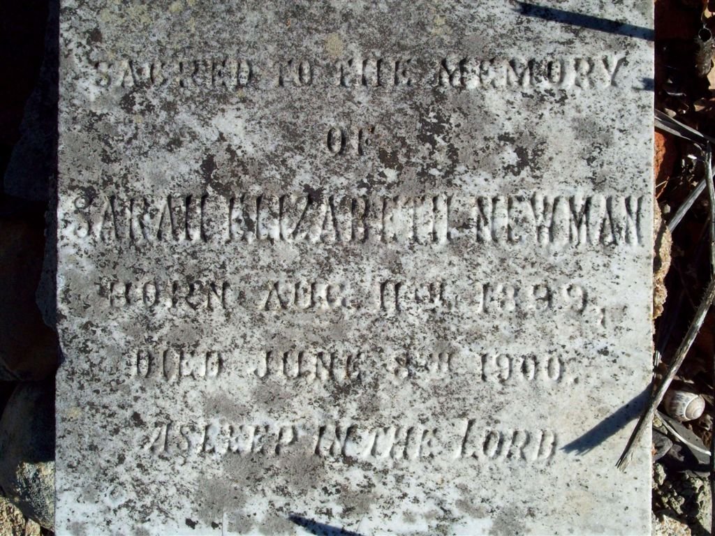 NEWMAN Sarah Elizabeth 1899-1900