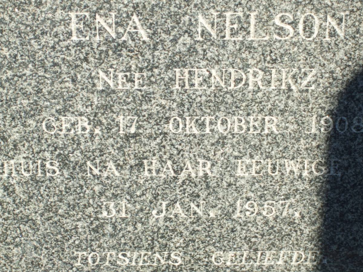 NELSON Ena nee HENDRIKZ 1908-1957