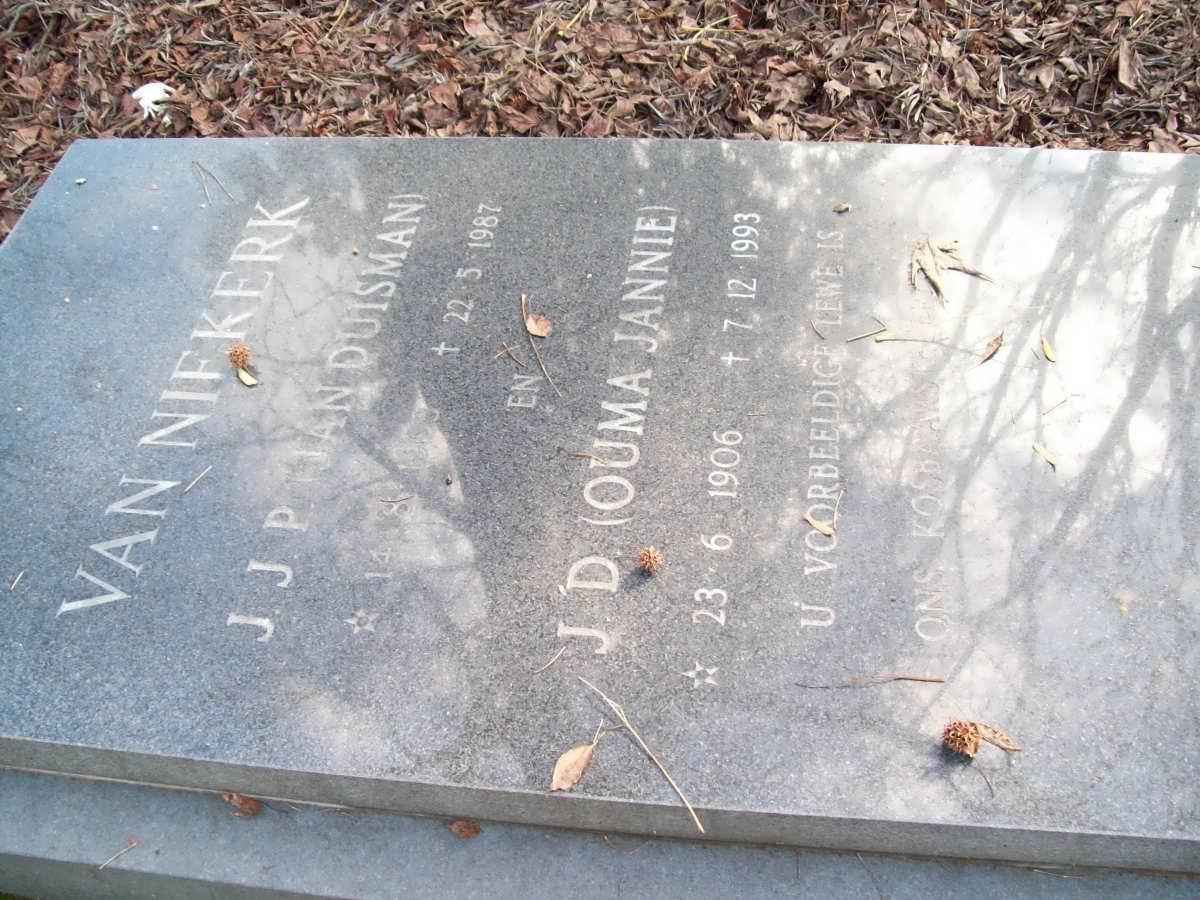 NIEKERK J.J.P., van ????-1987 &amp; J.D. 1906-1993