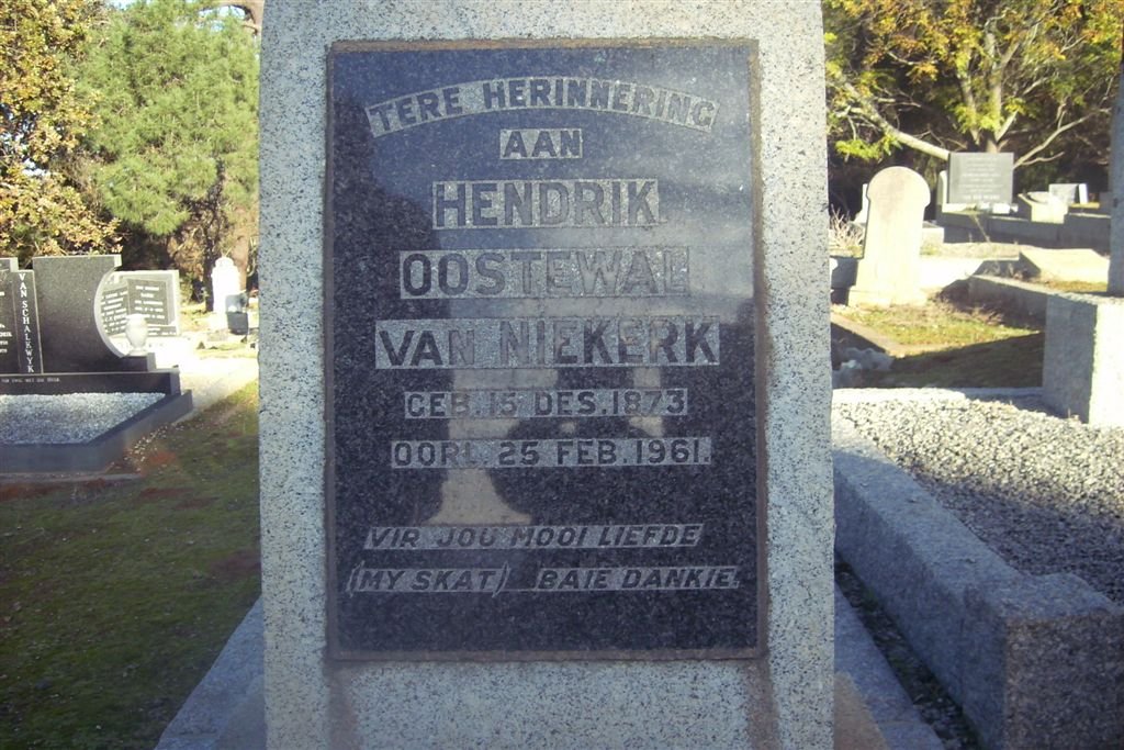 NIEKERK Hendrik Oostewal, van 1873-1961