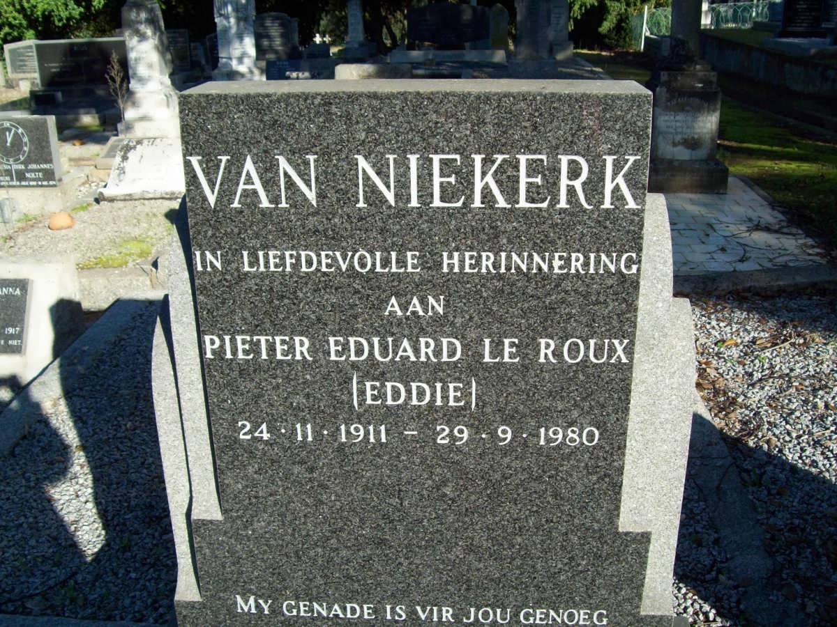 NIEKERK Pieter Eduard le Roux, van 1911-1980