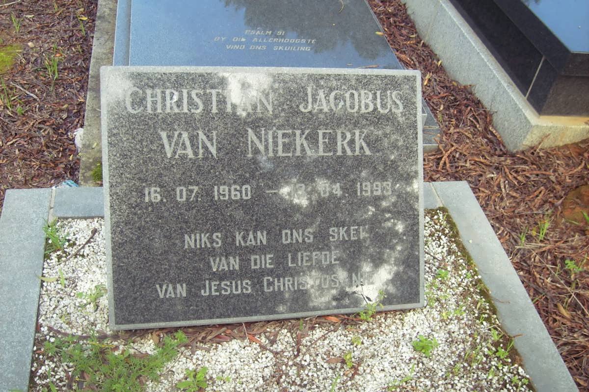 NIEKERK Christian Jacobus, van 1960-1993