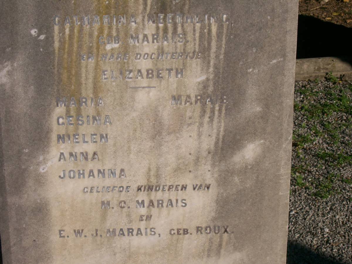 NEETHLING Catharina nee MARAIS  :: NEETHLING Elizabeth