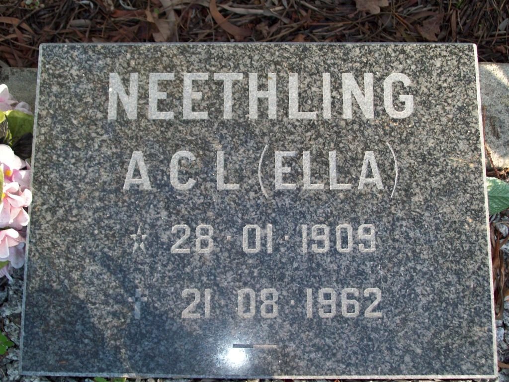 NEETHLING A.C.L. 1909-1962