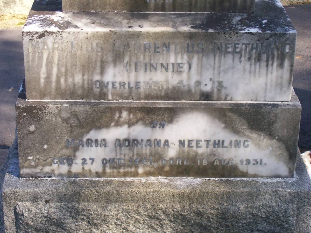 NEETHLING Martinus Laurentius -1913 :: NEETHLING Maria Adriana 1861-1931