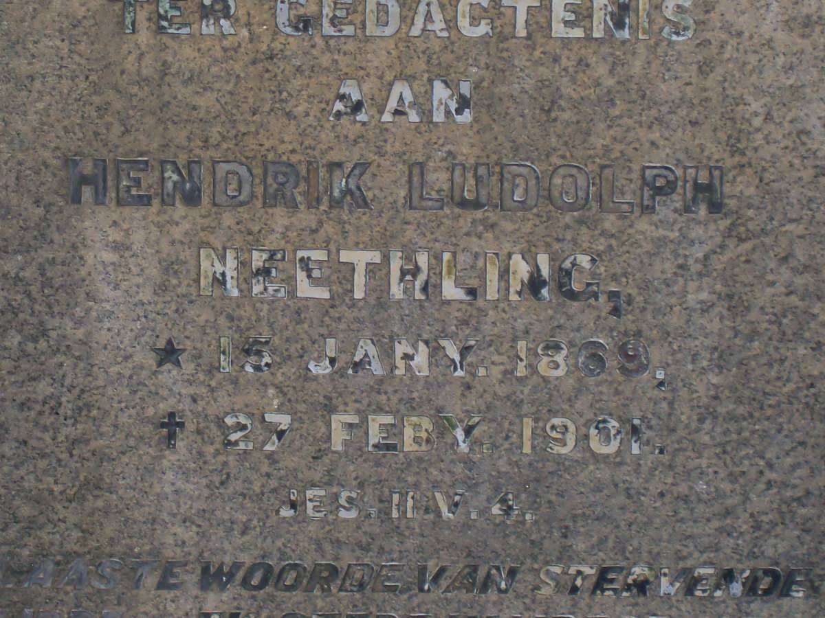 NEETHLING Hendrik Ludolph 1869-1901