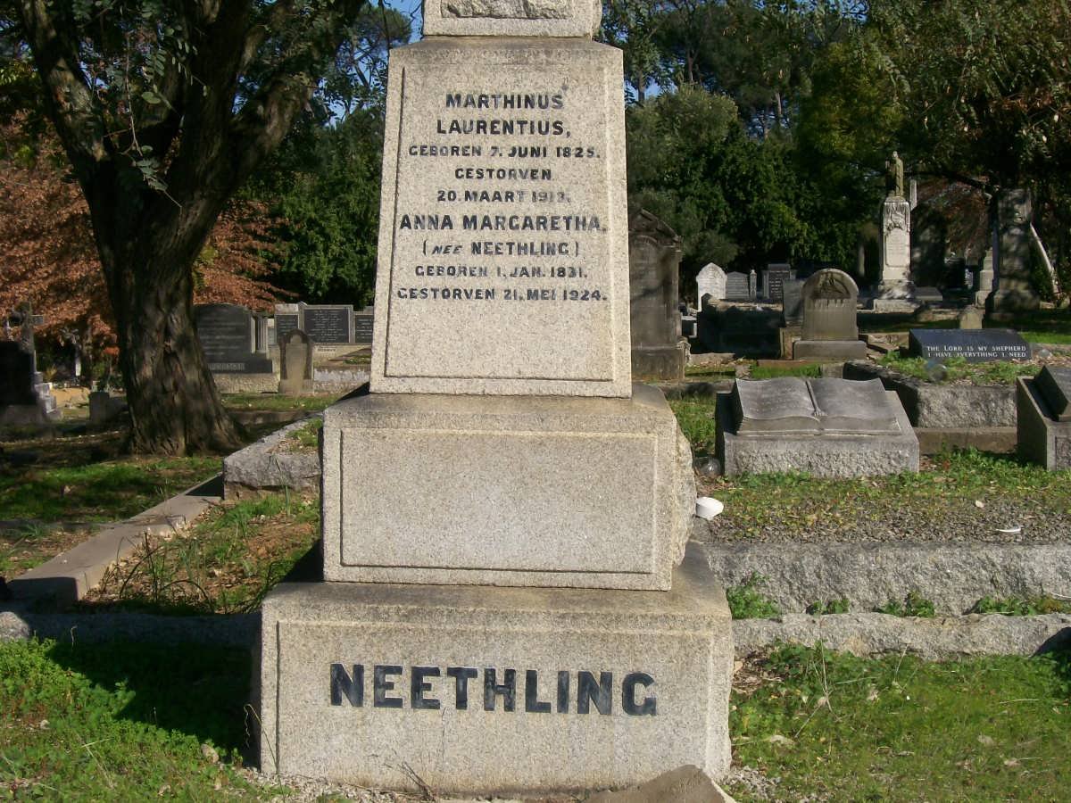 NEETHLING Marthinus Laurentius 1825-1913 &amp; Anna Margaretha NEETHLING 1831-1924