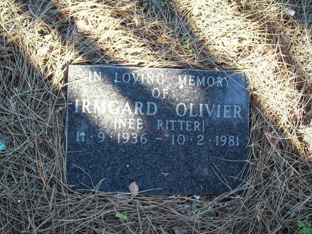 OLIVIER Irmgard nee RITTER 1936-1981