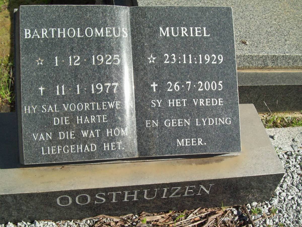 OOSTHUIZEN Bartholomeus 1925-1977 &amp; Muriel 1929-2005
