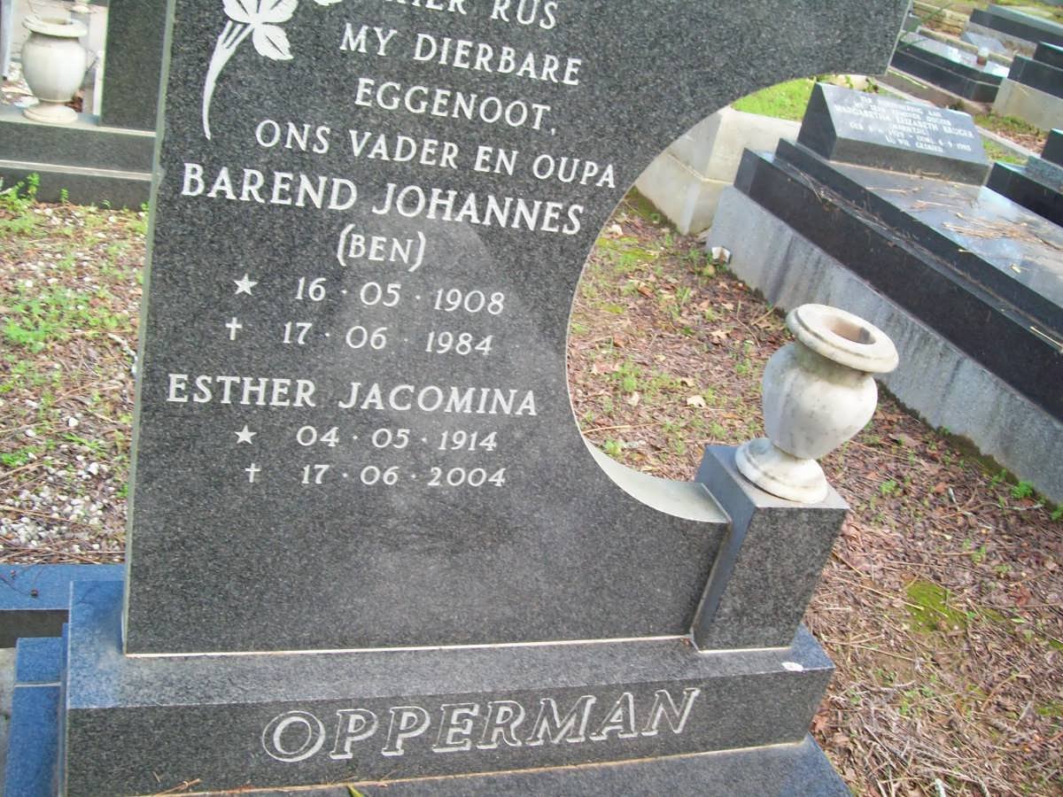 OPPERMAN Barend Johannes 1908-1984 &amp; Esther Jacomina 1914-2004