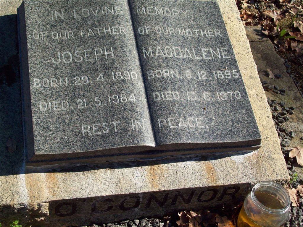 O'CONNOR Joseph 1890-1984 &amp; Magdalene 1895-1970