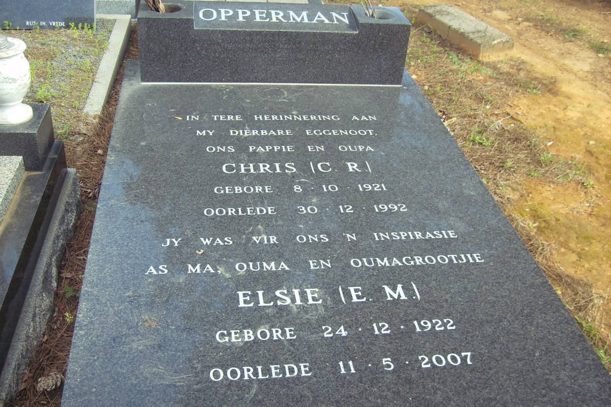 OPPERMAN C.R. 1921-1992 &amp; E.M. 1922-2007