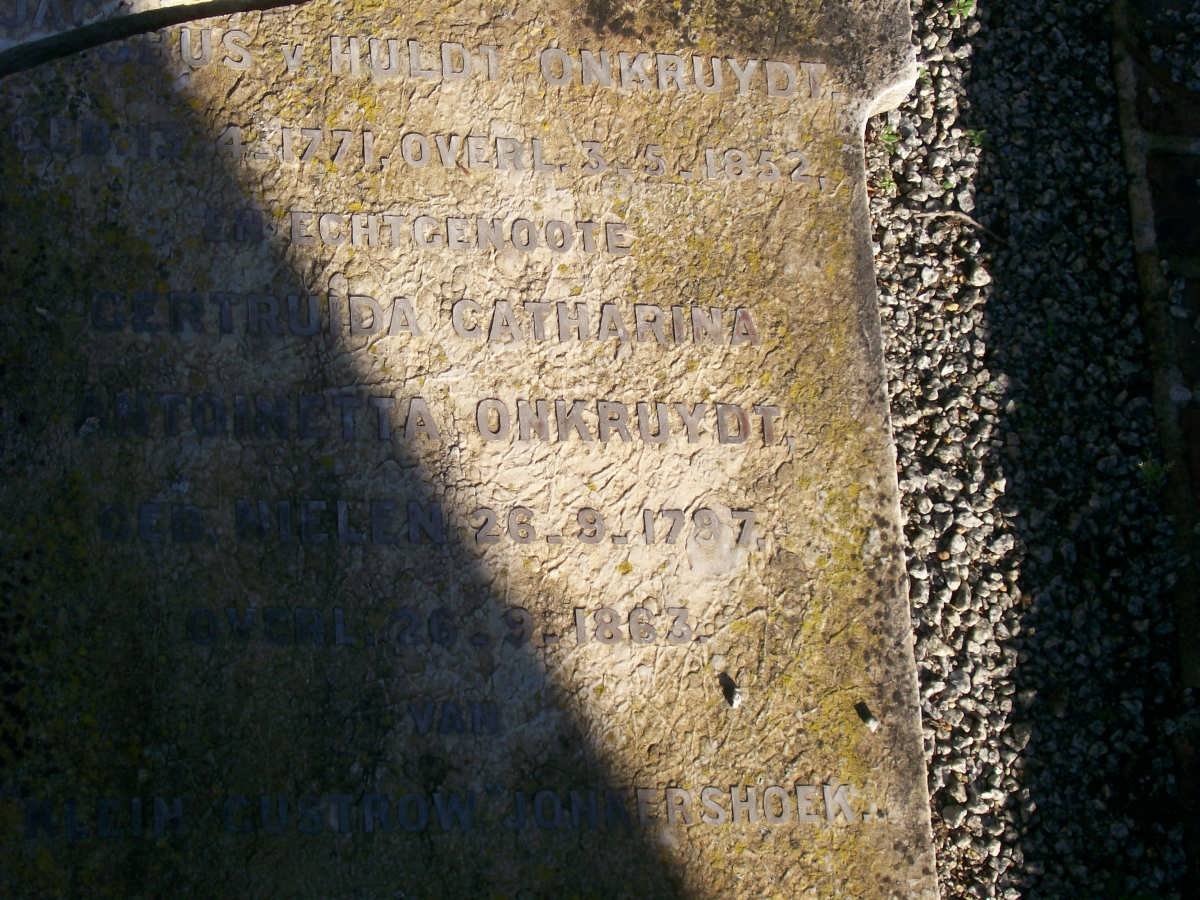 ONKRUYDT Jacobus v. Huldt 1771-1852 &amp; Gertruida Catharina Antoinetta NIELEN 1797-1863