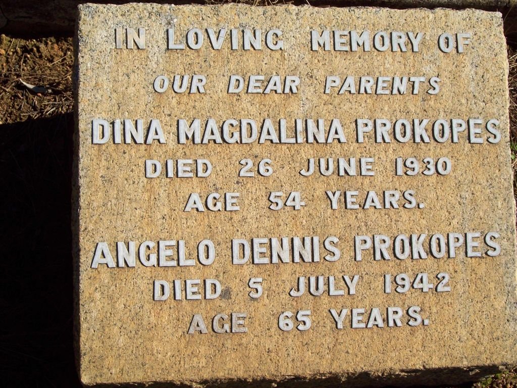 PROKOPES Angelo Dennis -1942 &amp; Dina Magdalina -1930