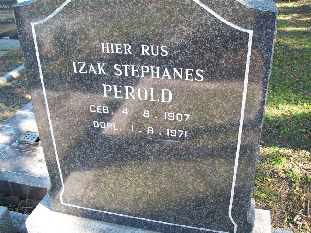 PEROLD Izak Stephanus 1907-1971