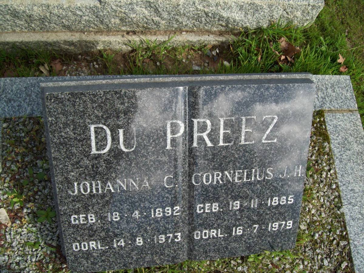 PREEZ Cornelius J.H., du 1885-1979 &amp; Johanna C. 1892-1973