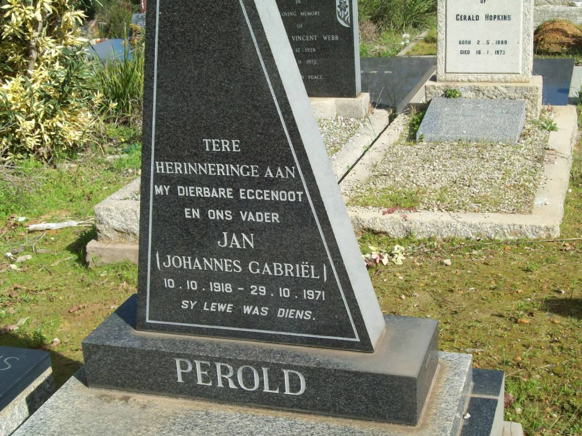 PEROLD Johannes Gabriël 1918-1971