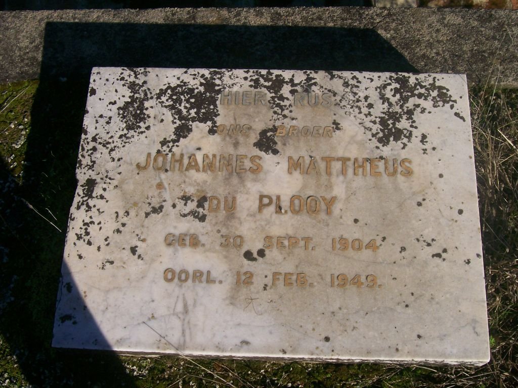 PLOOY Johannes Mattheus, du 1904-1949
