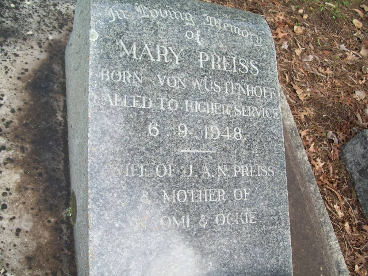 PREISS Mary nee VON WüSTENHOF -1948