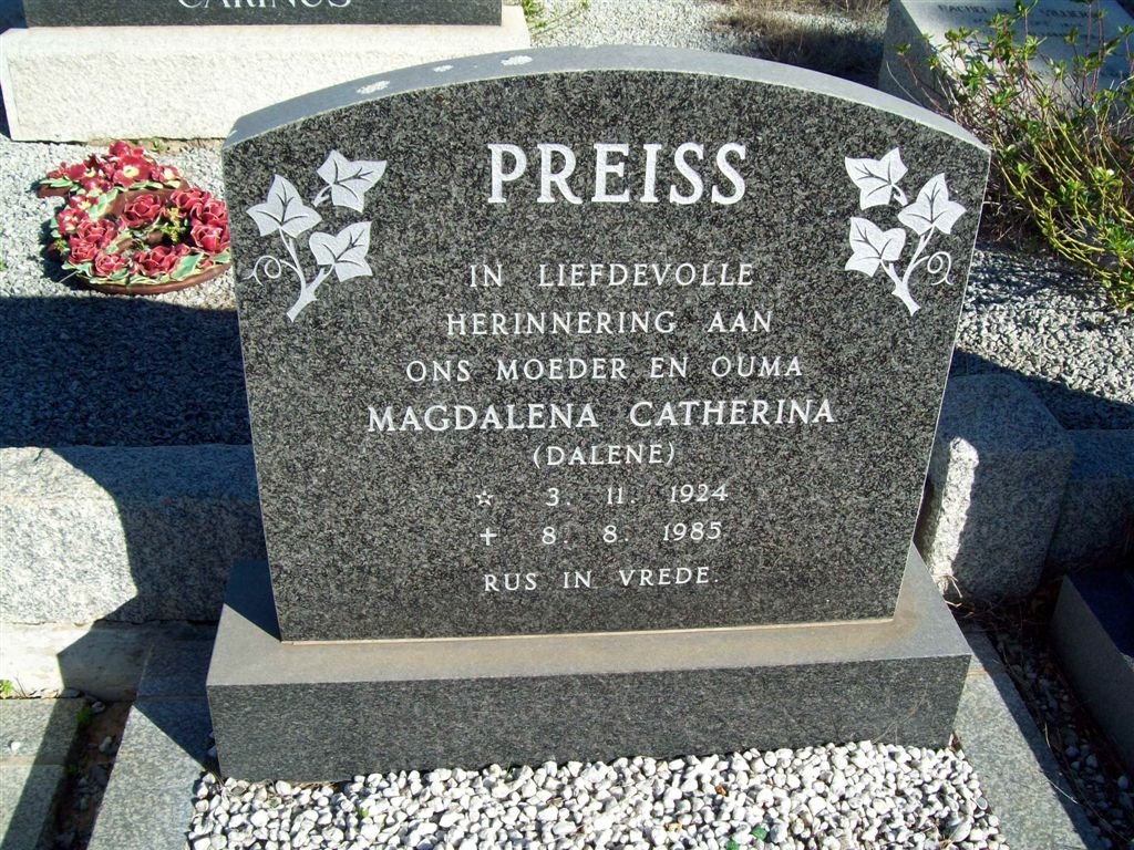 PREISS Magdalena Catharina 1924-1985