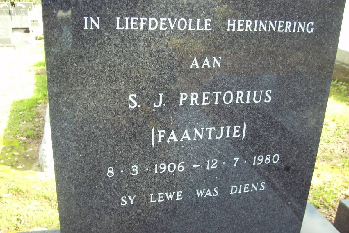 PRETORIUS S.J. 1906-1980