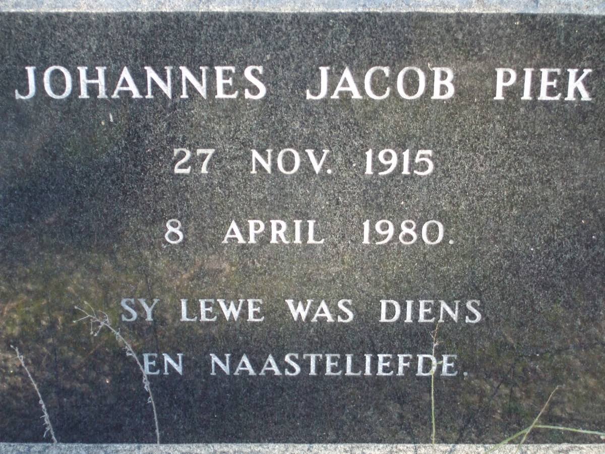 PIEK Johannes Jacob 1915-1980