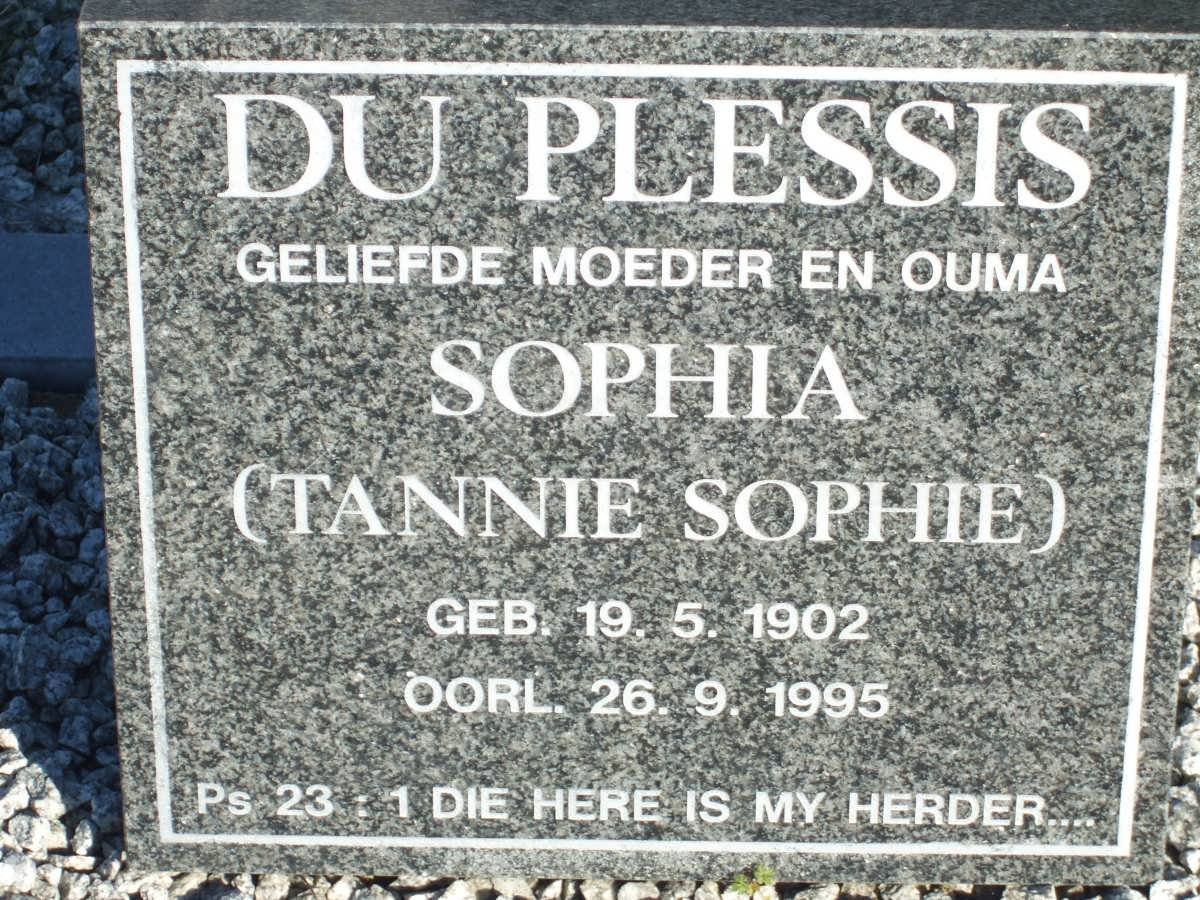 PLESSIS Sophia, du 1902-1995.