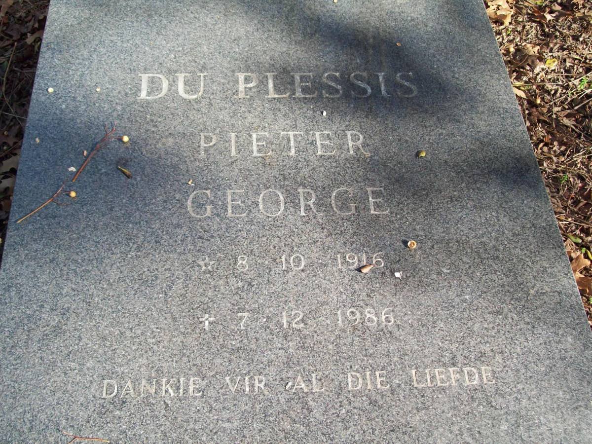 PLESSIS Pieter George, du 1916-1986