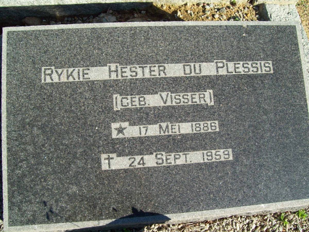 PLESSIS Rykie Hester, du nee VISSER 1886-1959