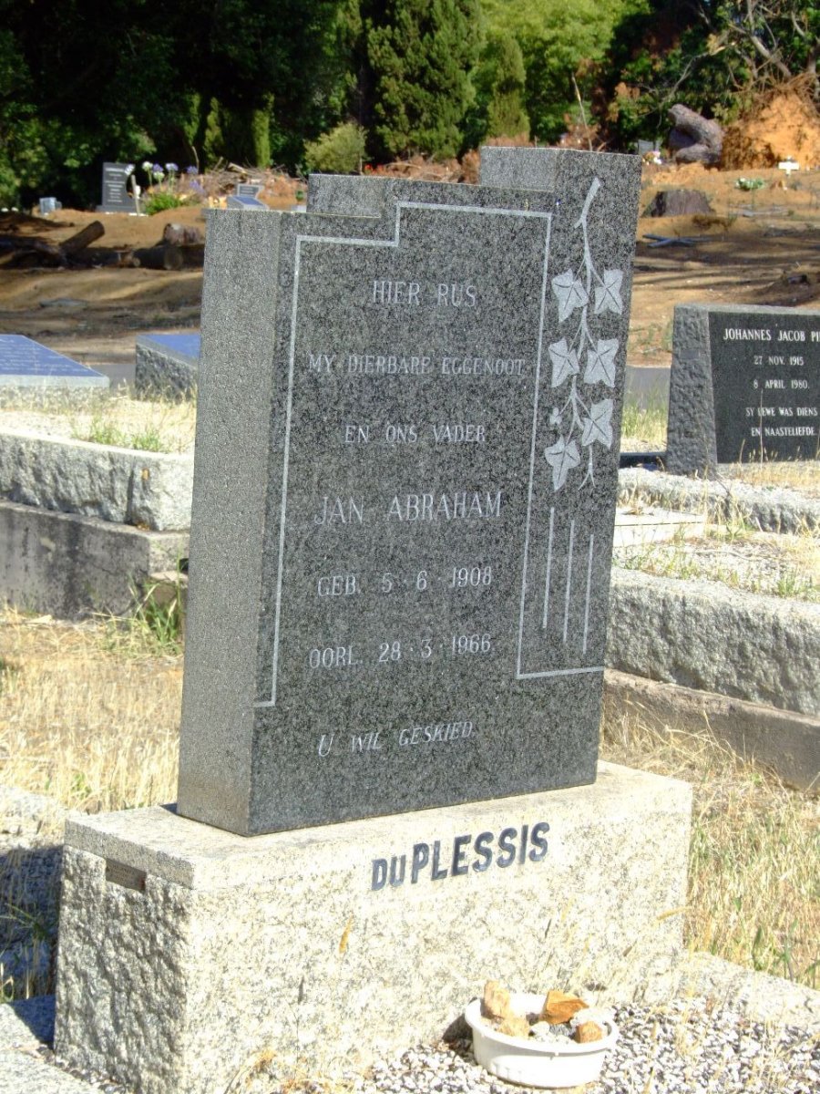 PLESSIS Jan Abraham, du 1908-1966