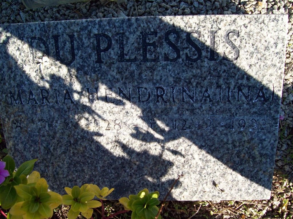 PLESSIS Maria Hendrina 1928-1992