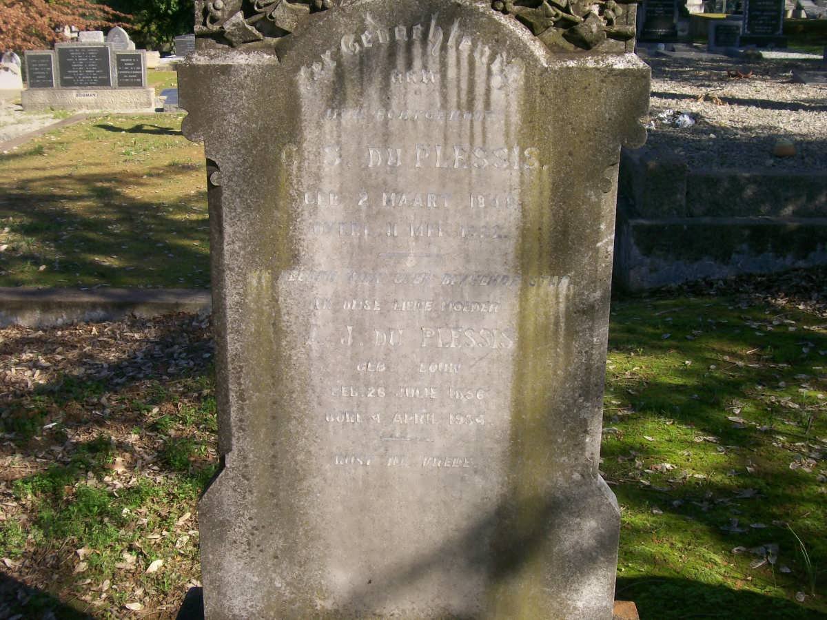 PLESSIS G.S., du 1948-1922 &amp; A.J. LOUW 1856-1934