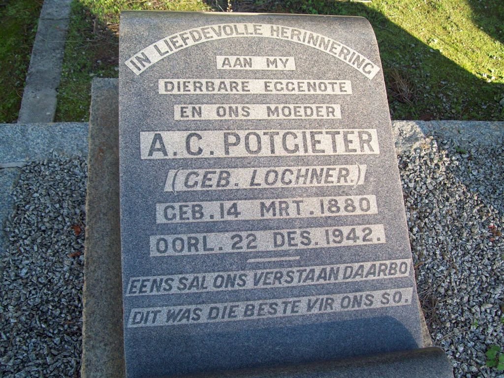 POTGIETER A.C. nee LOCHNER 1880-1942