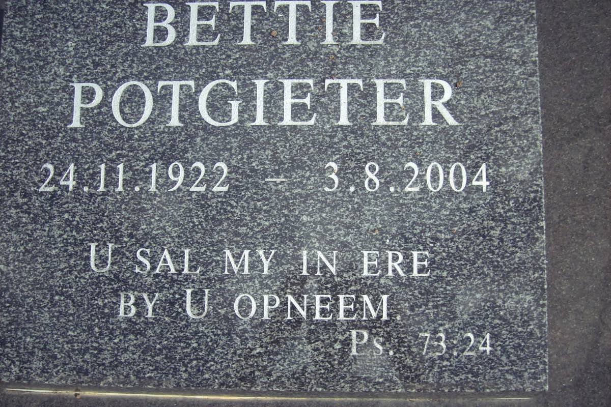 POTGIETER Bettie 1922-2004