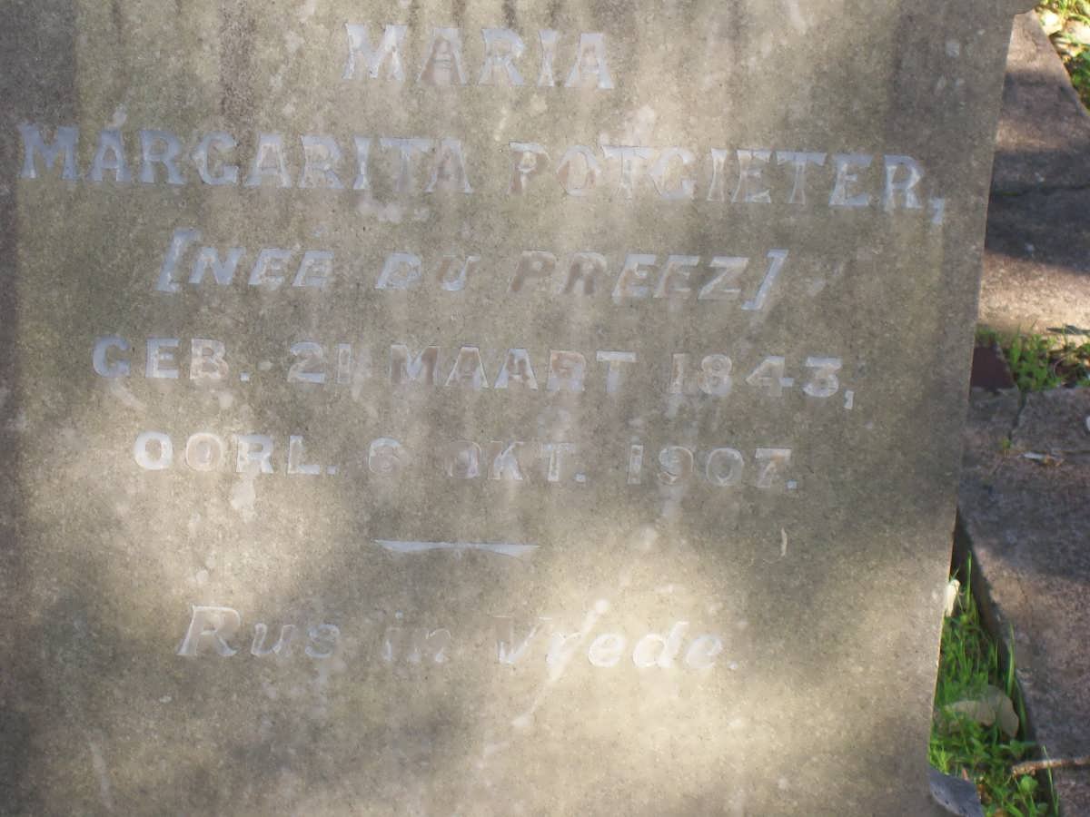 POTGIETER Maria Margarita nee DU PREEZ 1843-1907