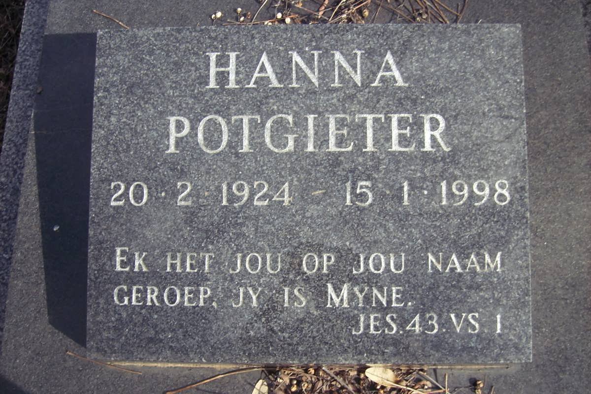 POTGIETER Hanna 1924-1998