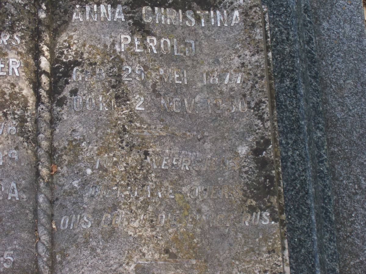 PEROLD Rohland Pieter 1876-1949 :: PEROLD Ellie Gertruida 1875-1913 :: PEROLD Anna Christina 1877-1930