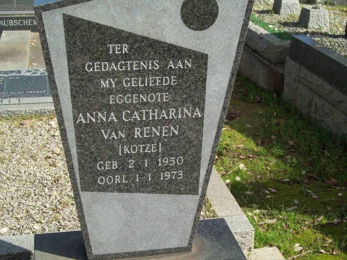 RENEN Anna Catharina, van nee KOTZÉ 1950-1973