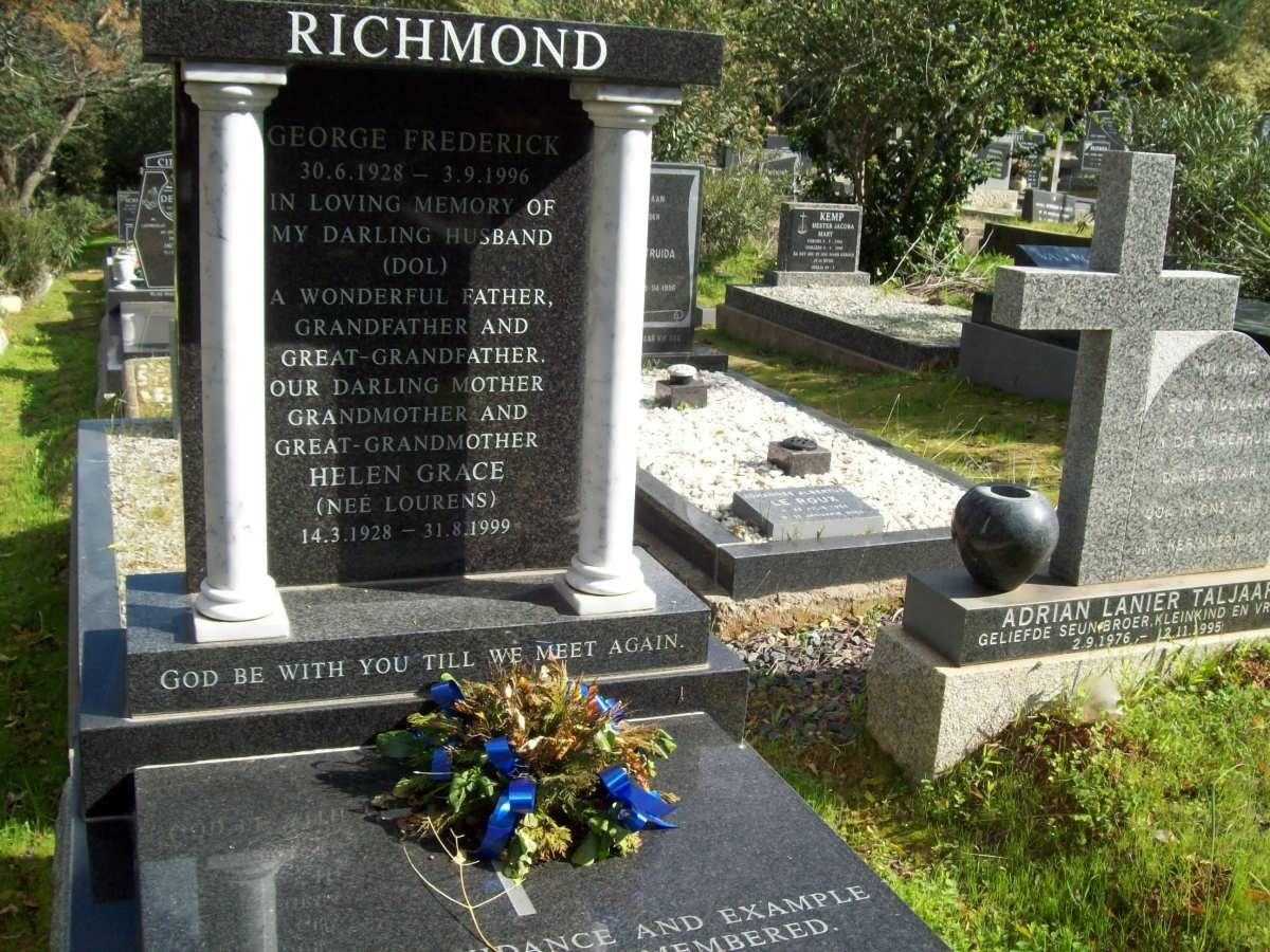 RICHMOND George Frederick 1928-1995 &amp;  Helen Grace LOURENS 1928-1999