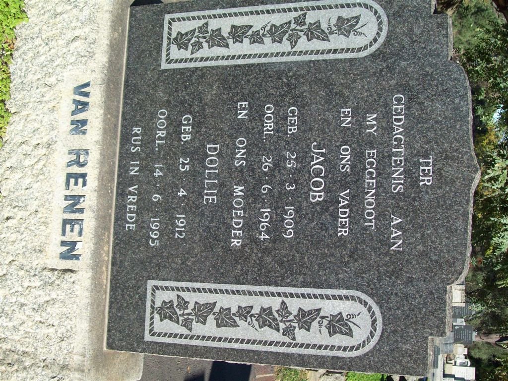 RENEN Jacob, van 1909-1964 &amp; Dollie 1912-1995
