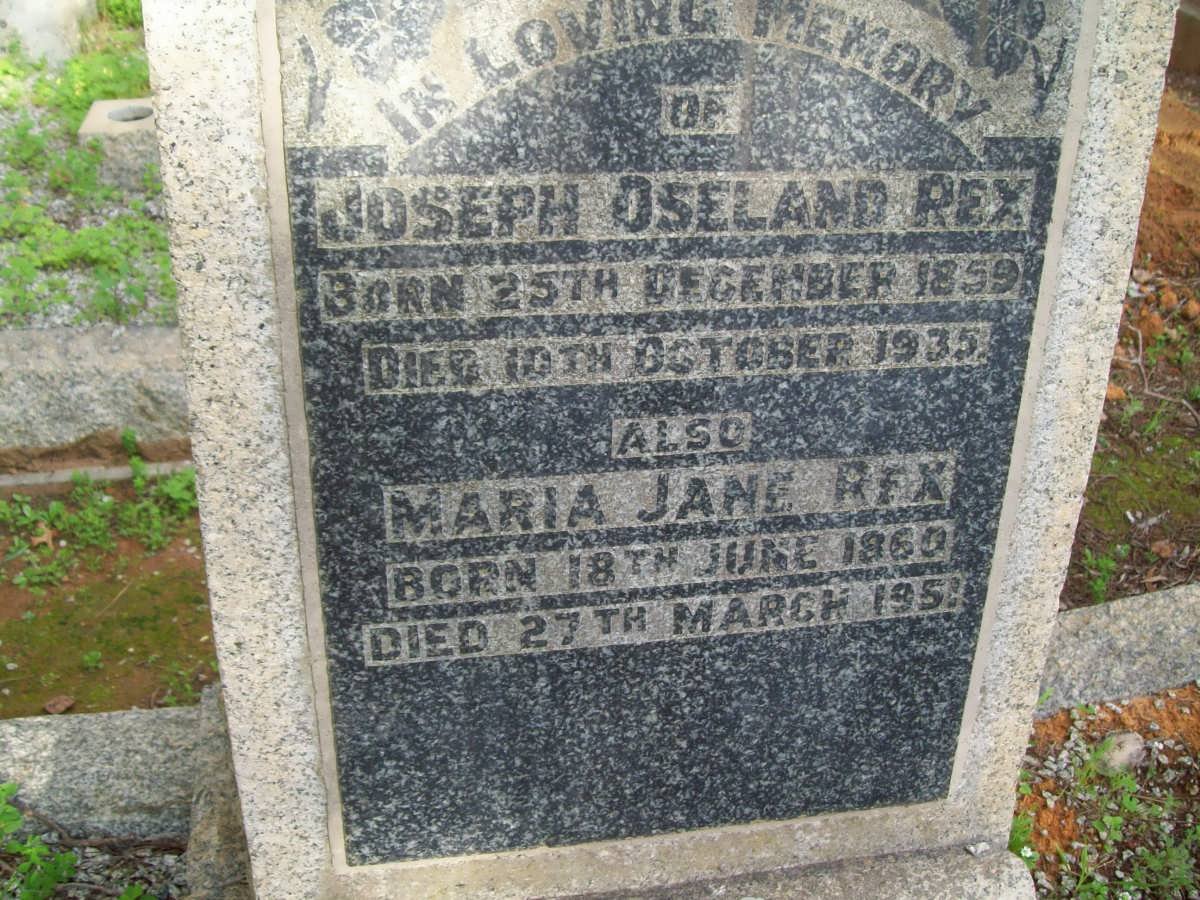 REX Joseph Oseland 1859-1935 &amp; Maria Jane  1860-1951