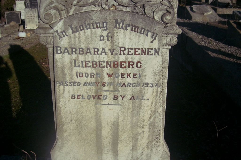 REENEN Barbara v. Reenen nee WOEKE -1937